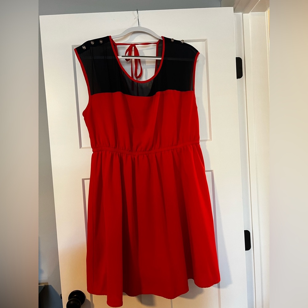 Forever 21 Orange and Navy Plus Size Dress